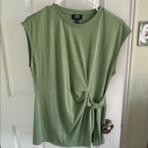 Jones New York Olive Tie-Front Muscle Tee
